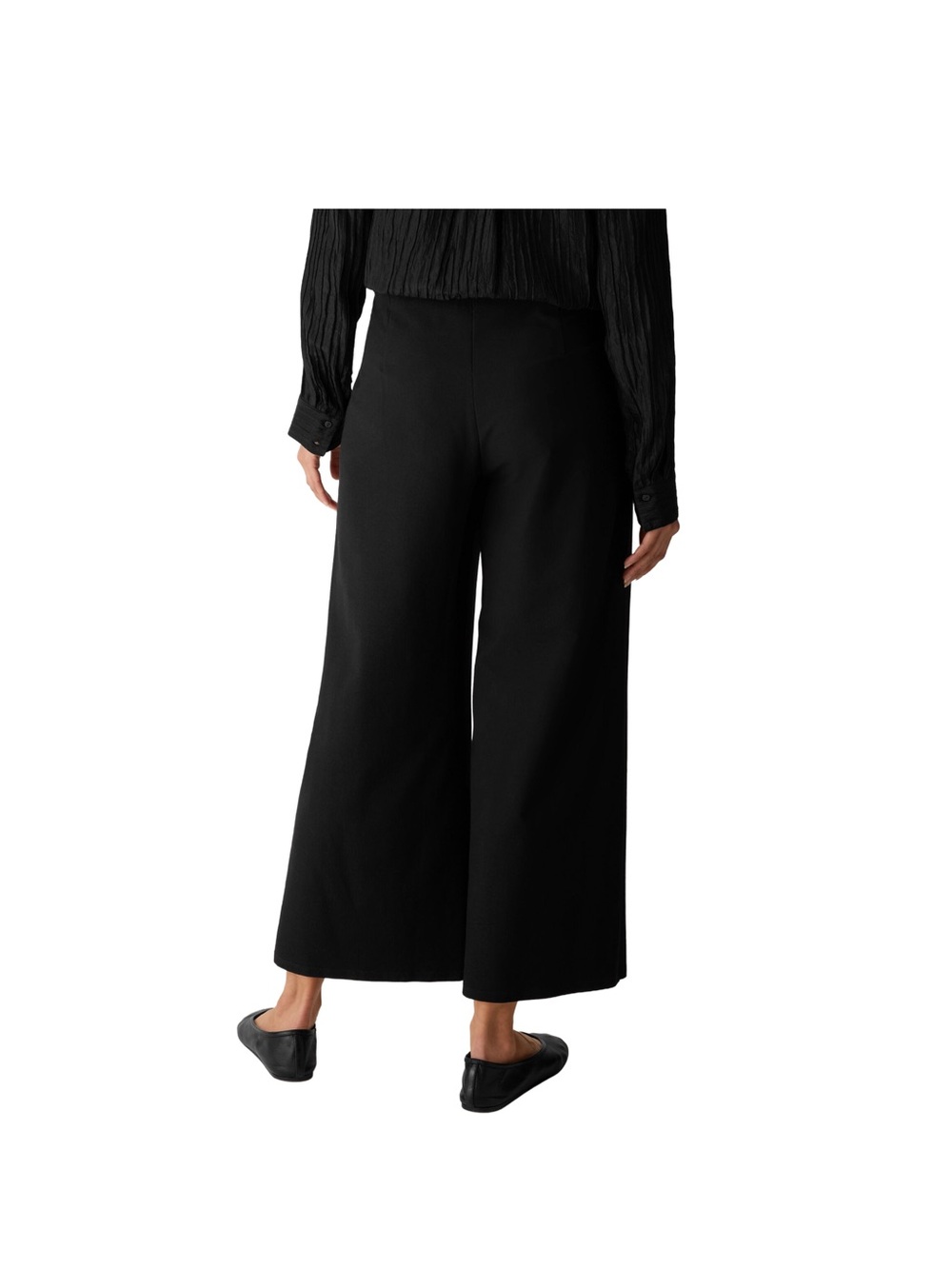 EILEEN FISHER Black Wide-Leg Cropped Pants 2X - Picture 2 of 5